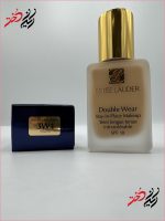 لیبل رنگ کرم پودر Double Wear – شماره 3W1 Tawny روی جعبه