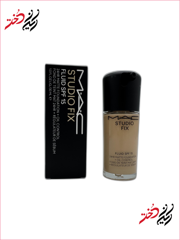 کرم‌پودر مک Studio Fix Fluid SPF15 شماره NC15 با پمپ و پوشش مات