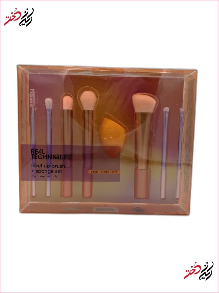 ست ۸ عددی براش و اسفنج ریل تکنیکس مدل Level Up برای آرایش صورت و چشم