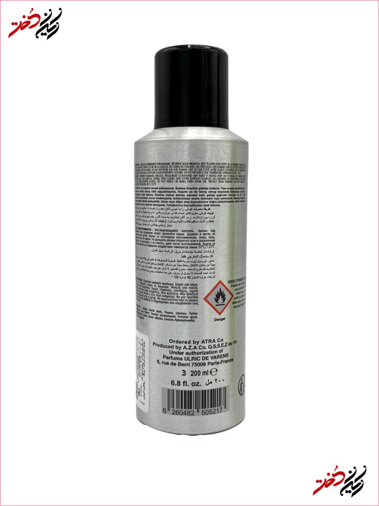 ترکیبات و هشدارهای مصرف اسپری مردانه UDV Black 200ml