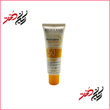 فلید ضد آفتاب بیودرما مدل Photoderm Aquafluide SPF 50+ حجم ۴۰ میلی‌لیتر – نمای جلوی بطری اورجینال – ایران دخت