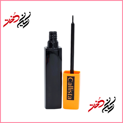 لاینر مایع کالیستا Callista Liner & Shaper – نمای بطری باز شده و براش نوک تیز اورجینال – ایران دخت