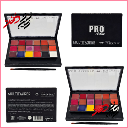 پالت لب Forever52 PRO Artist Multitasker – ۱۸ رنگ متنوع با فرش کوچک – عرضه شده توسط ایران دخت