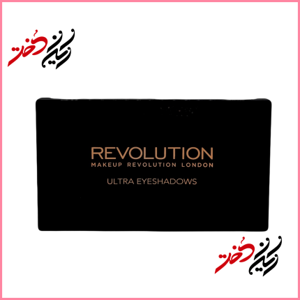 بسته‌بندی خارجی پالت چشم رولوشن مدل Ultra Eyeshadows – طراحی مشکی با لوگو طلایی – نمای جلو