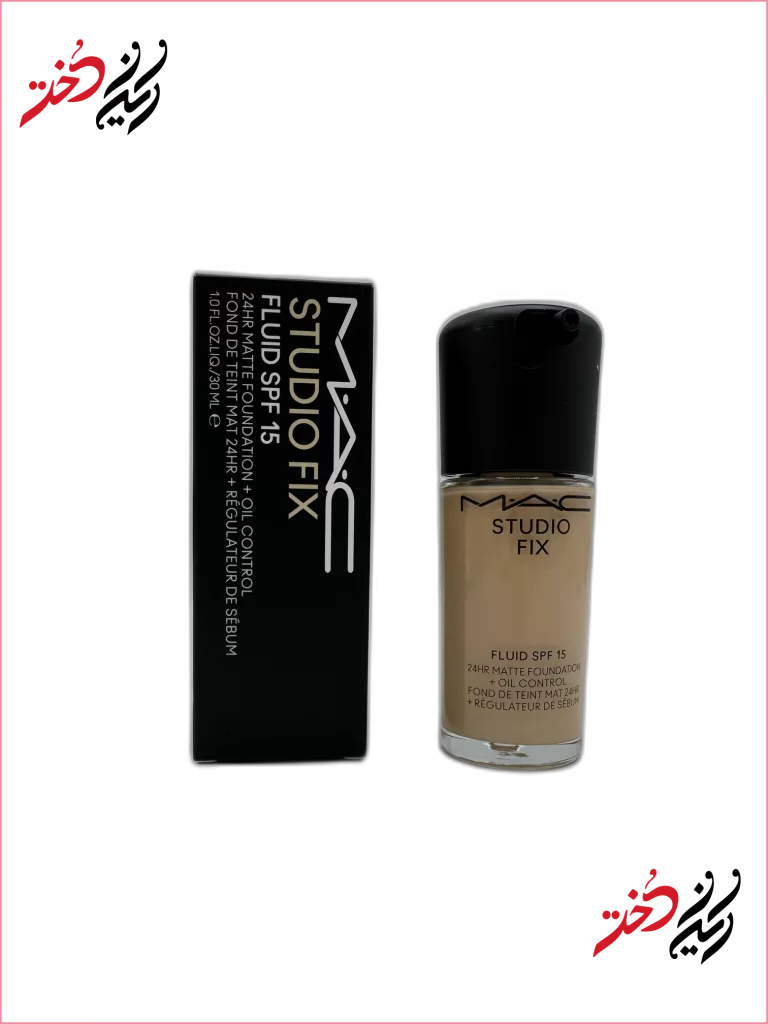 کرم‌پودر مک Studio Fix Fluid SPF15 شماره NC15 با پمپ و پوشش مات
