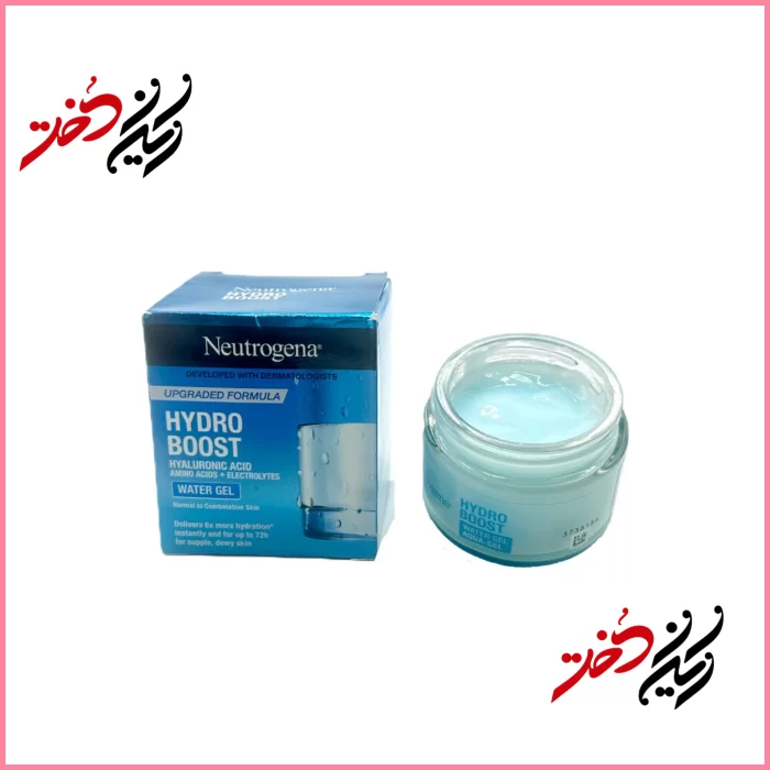 ژل مرطوب‌کننده نیوترجنا Hydro Boost Water Gel – نمای جعبه و کامپکت باز شده اورجینال – ایران دخت